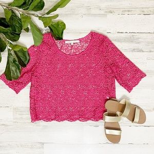 Lovers + Friends Pink lace top